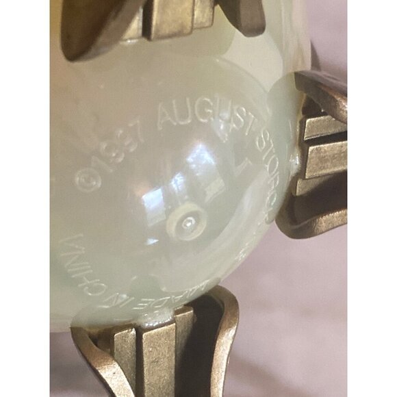 1997 August Storck kg Hard Plastic Yellow Egg on Legs Candy Dish Trinket Box - Picture 2 of 5